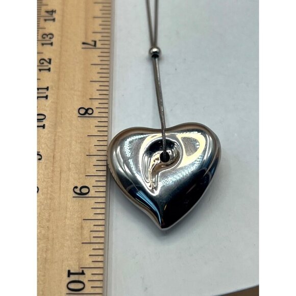 Breil Silver Tone Heart Pendant Necklace A96 - Picture 8 of 9